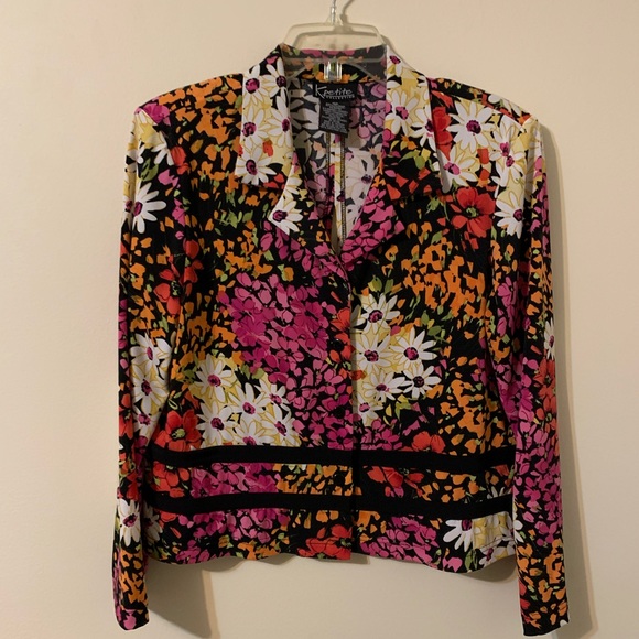 K PETITE COLLECTION, Floral, Button Up Front Closure, Blouse, petite size 16 - Picture 3 of 15